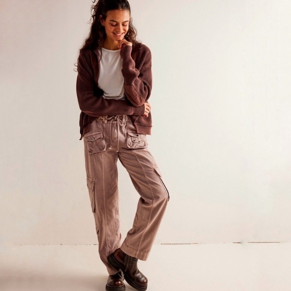 Free People Tahiti Cargo Pants Cashmere Medium - Large - Picture 1 of 16